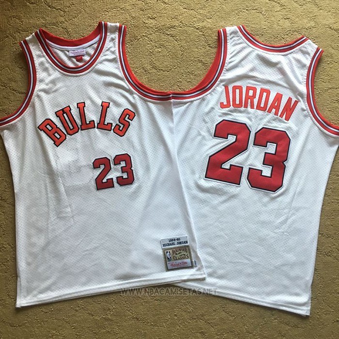 Camiseta Chicago Bulls Michael Jordan NO 23 Hardwood Classics 1984-85 Blanco
